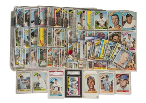1966 Topps Complete Set of 598 Cards with Two Graded 